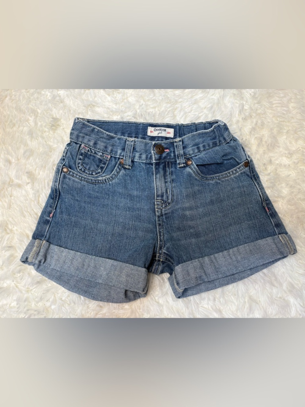 OshKosh girl cuffed denim shorts size 8